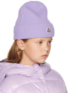 Moncler Enfant Kids Purple Virgin Wool Beanie