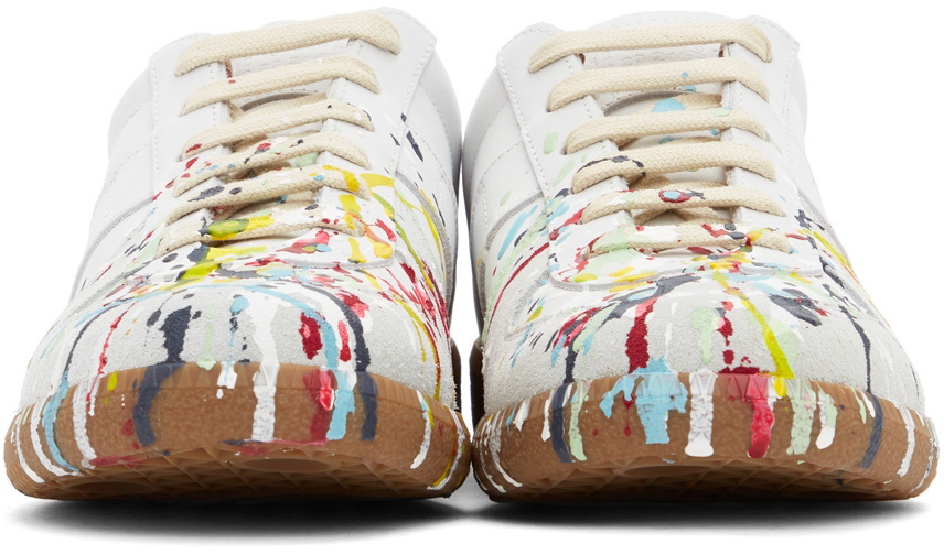 Maison Margiela OffWhite & Multicolor Paint Drop Replica Sneakers