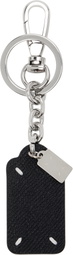 Maison Margiela Black & Silver Four Stitches Tag Keychain