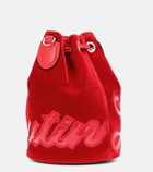 Christian Louboutin - Marie Jane velvet bucket bag