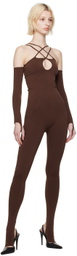 ANDREĀDAMO Brown Keyhole Jumpsuit