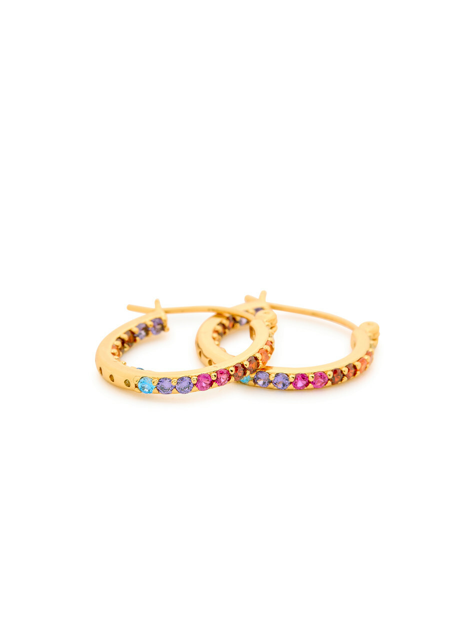 Crystal Haze Mini Serena 18kt Gold-plated Hoop Earrings - Multicoloured - One Size