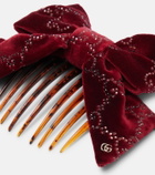 Gucci GG embellished cotton velvet hair comb