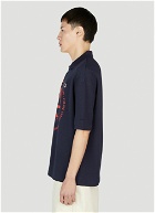 Raf Simons x Fred Perry - Printed Polo Top in Dark Blue