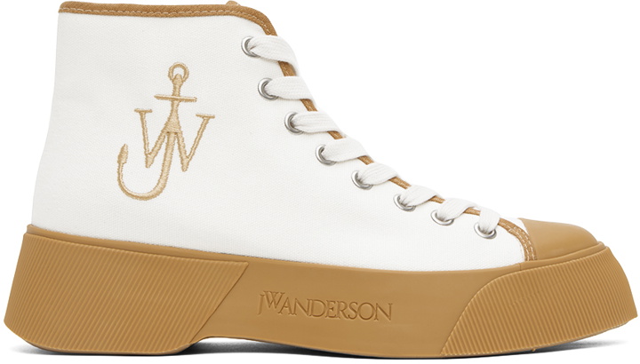Photo: JW Anderson White & Tan High Top Sneakers