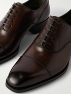 TOM FORD - Elkan Burnished-Leather Oxford Shoes - Brown