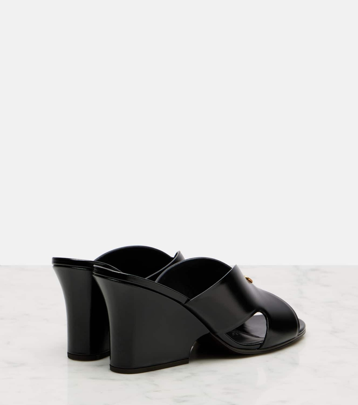Loro Piana Vera 80 leather wedge mules