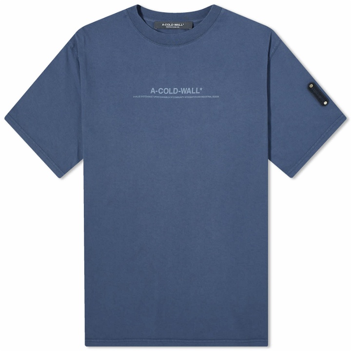 Photo: A-COLD-WALL* Men's Discourse T-Shirt in Navy