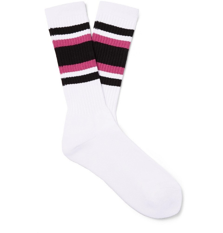 Photo: Wacko Maria - Striped Cotton-Blend Socks - White