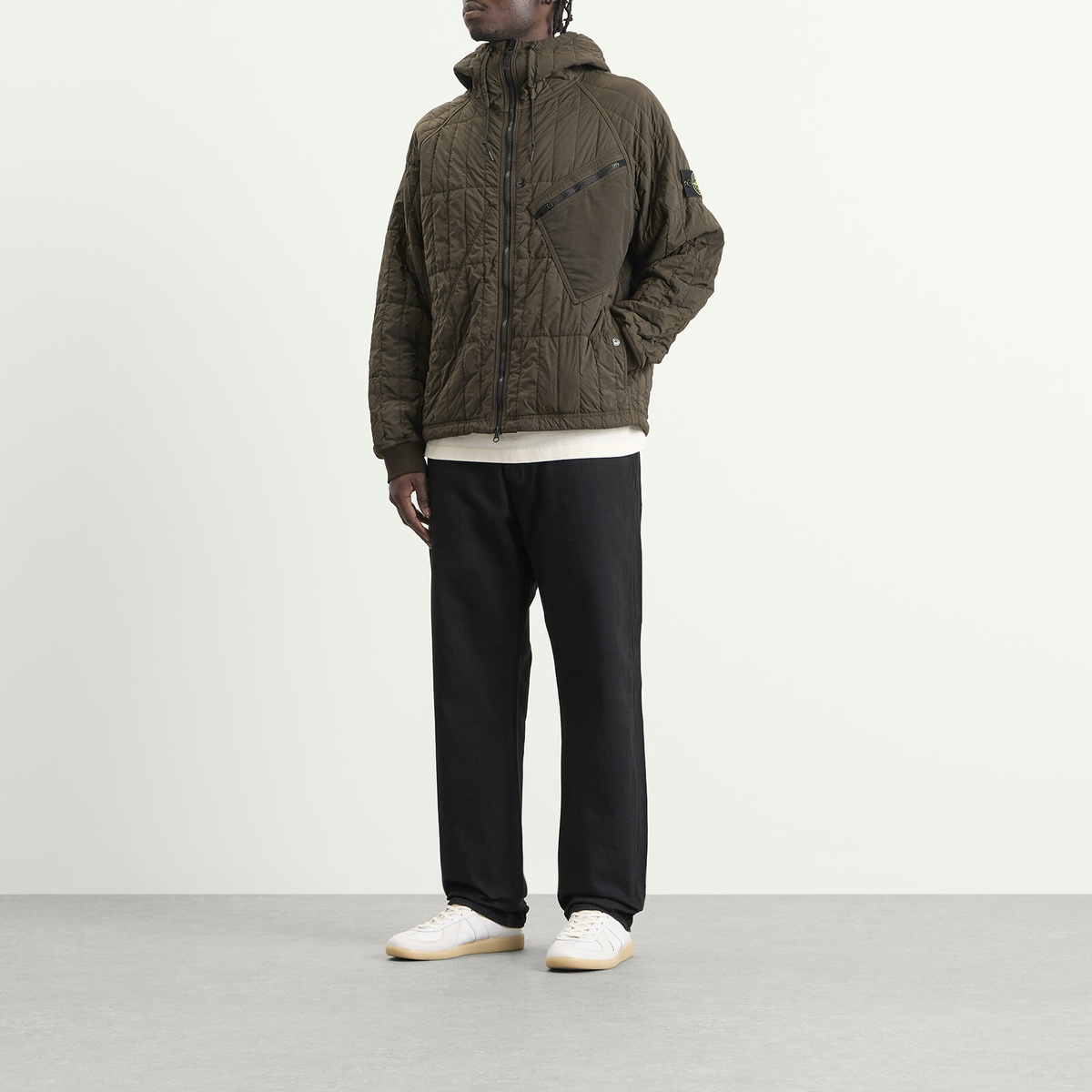Stone Island Men's Denim-TC Tinto Cap Straight Leg Jeans in Nero