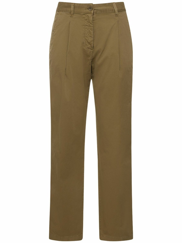 Photo: ASPESI - Pleated Cotton Poplin Straight Pants