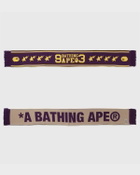 A Bathing Ape JACQUARD BAPE LOGO LONG SCARF Purple Men