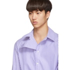 Balenciaga Blue and White College Stripe Shirt