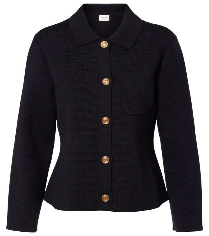 Photo: Saint Laurent Waffle-knit wool cardigan