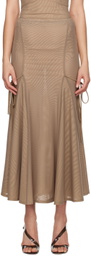 ORIENS Tan Body Form Maxi Skirt