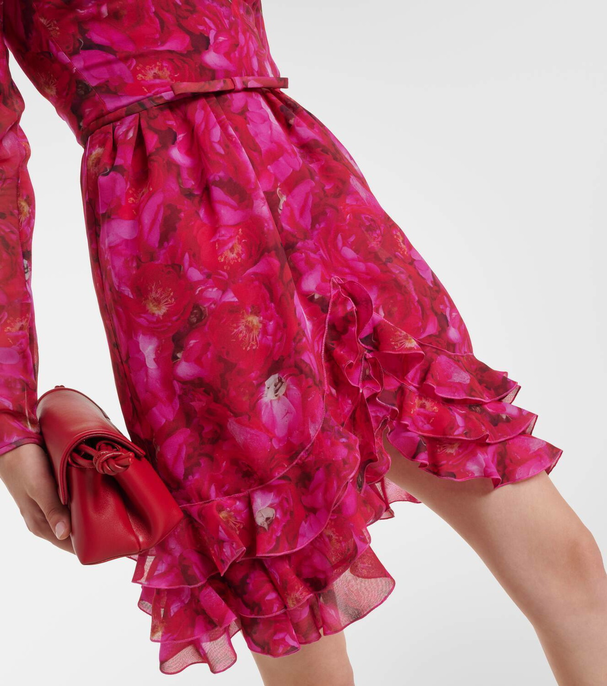 Giambattista Valli Rose Mania silk georgette minidress
