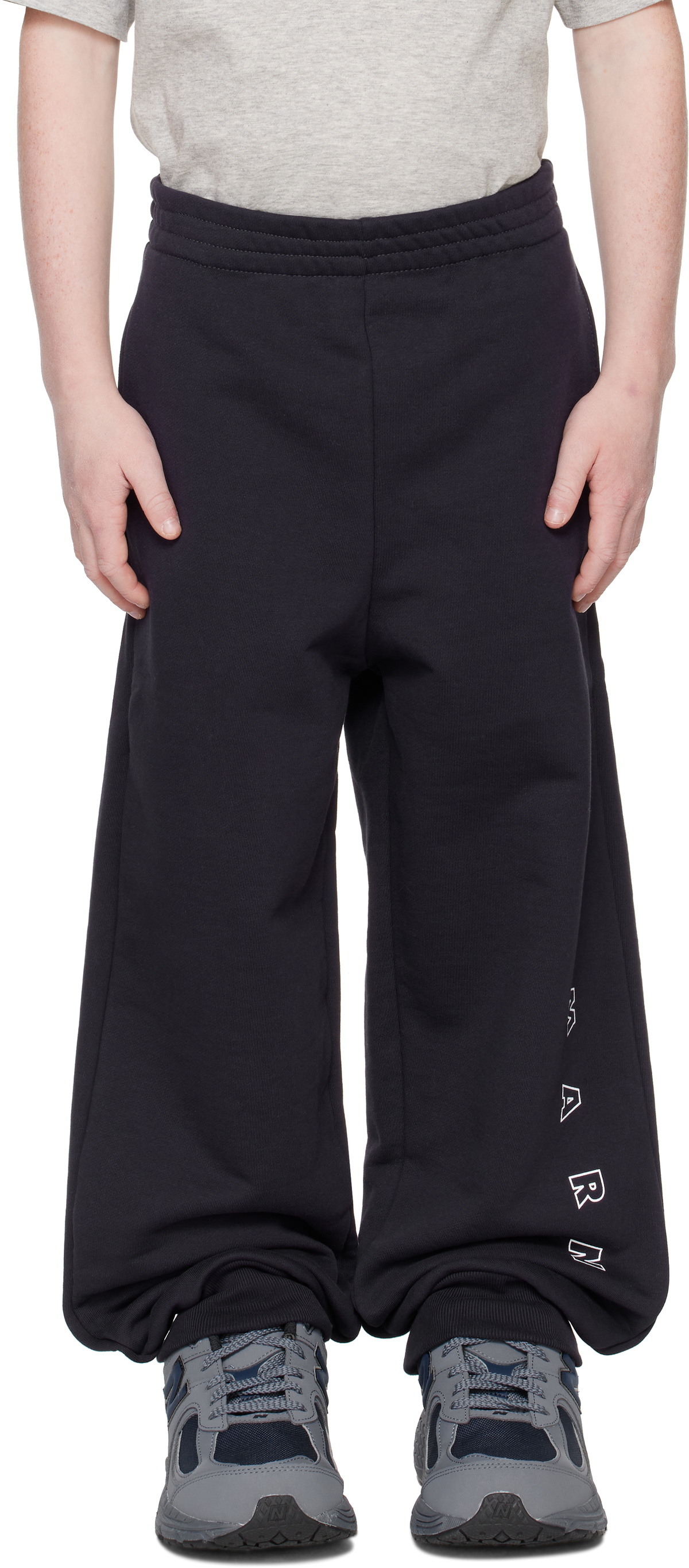 Marni Kids Navy Logo Sweatpants