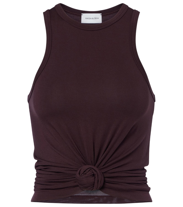 Photo: Magda Butrym Floral-appliqué cotton-blend tank top