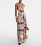 Aya Muse Aella knitted striped cotton-blend maxi dress