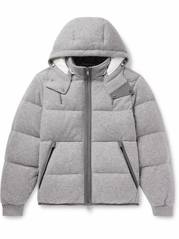 Photo: Zegna - Quilted Cashmere Hooded Down Jacket - Gray