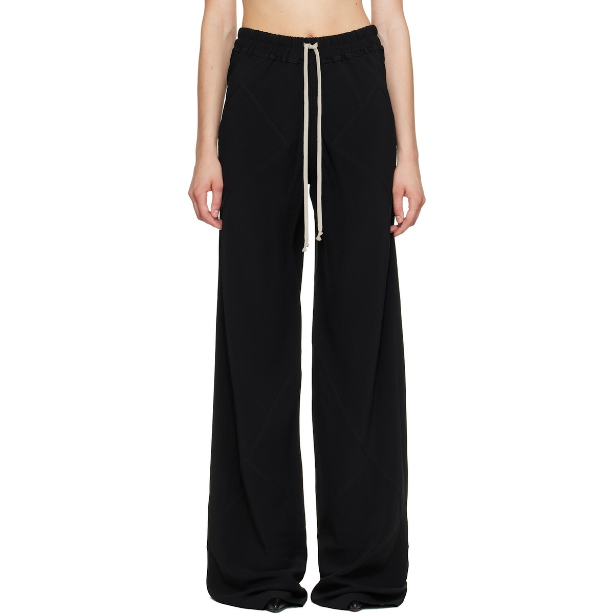 Rick Owens Black Tower Drawstring Bias Trousers