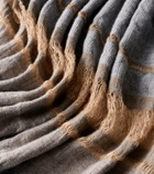 The House of Lyria Xoroi striped jute and wool-blend throw