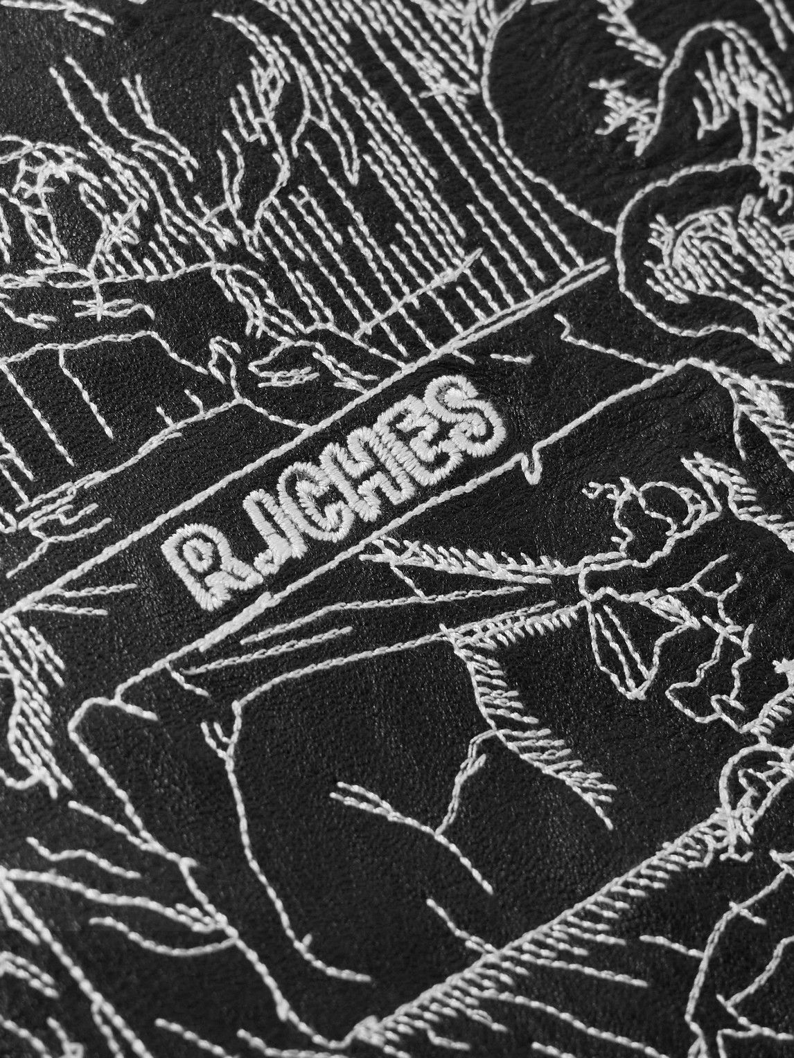 Enfants Riches Déprimés - Principe De L'Amour Embroidered Leather Jacket - Black