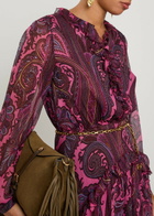 Etro Paisley-print Silk-chiffon Mini Dress Multicoloured