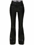 MUGLER - Snake Leather Flared Pants