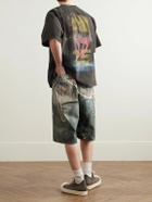 RRR123 - Mansion Printed Cotton-Jersey T-Shirt - Black