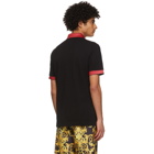 Versace Jeans Couture Black and Red Logo Polo