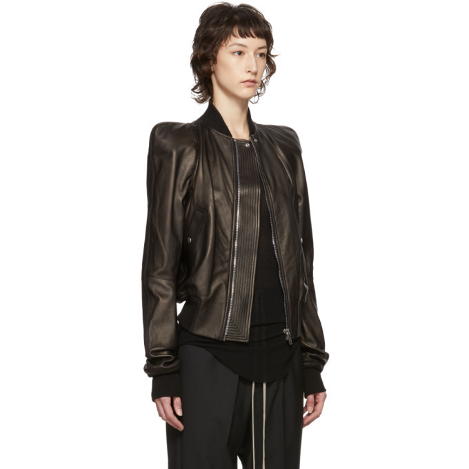 Rick Owens Black Leather Zionic Jacket Rick Owens
