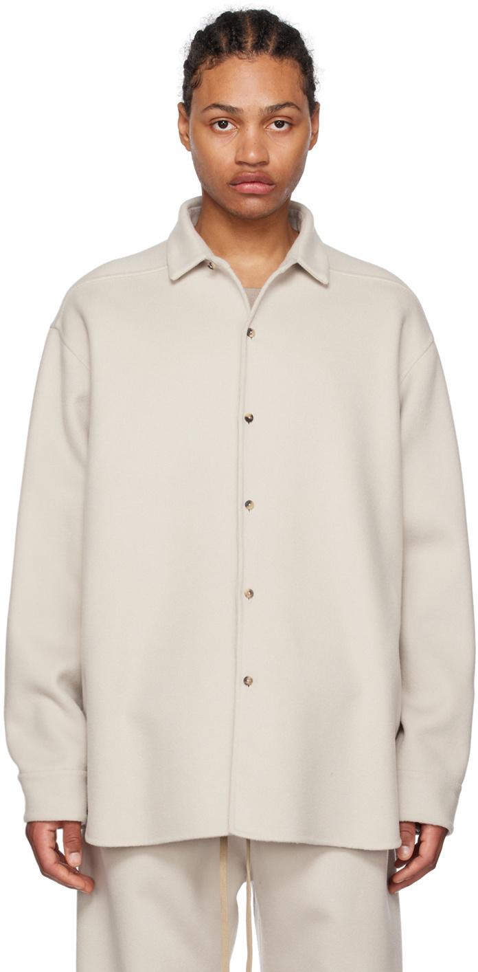 Fear of God Beige Oversized Check Shirt Jacket Fear Of God