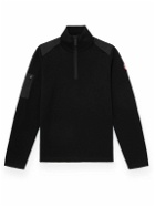 Canada Goose - Stormont Slim-Fit CORDURA-Trimmed Merino Wool Half-Zip Sweater - Black