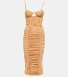 Self-Portrait Embellished ruched midi dress