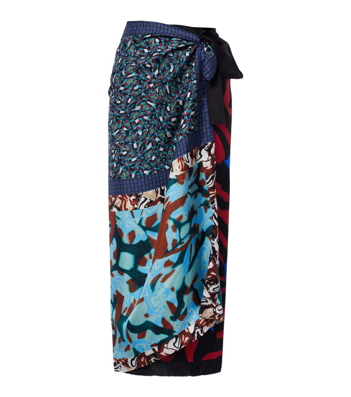 Photo: Dries Van Noten Scarfy printed silk wrap skirt