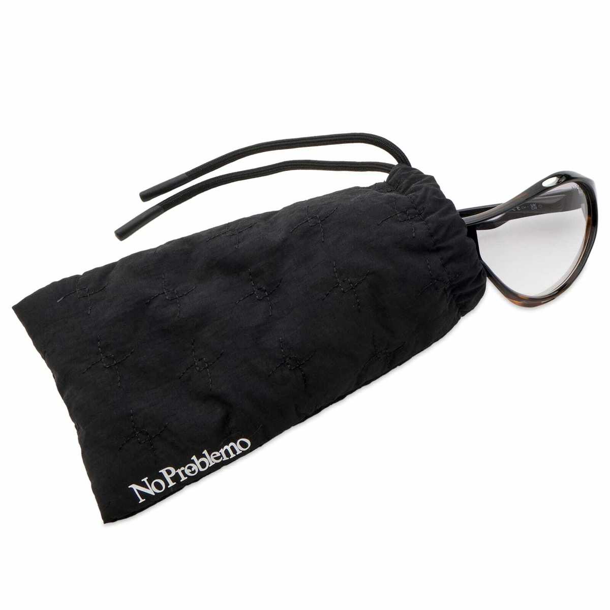 Le Specs x No Problemo Iris Sunglasses in Black/Tort/Smoke Grad 
