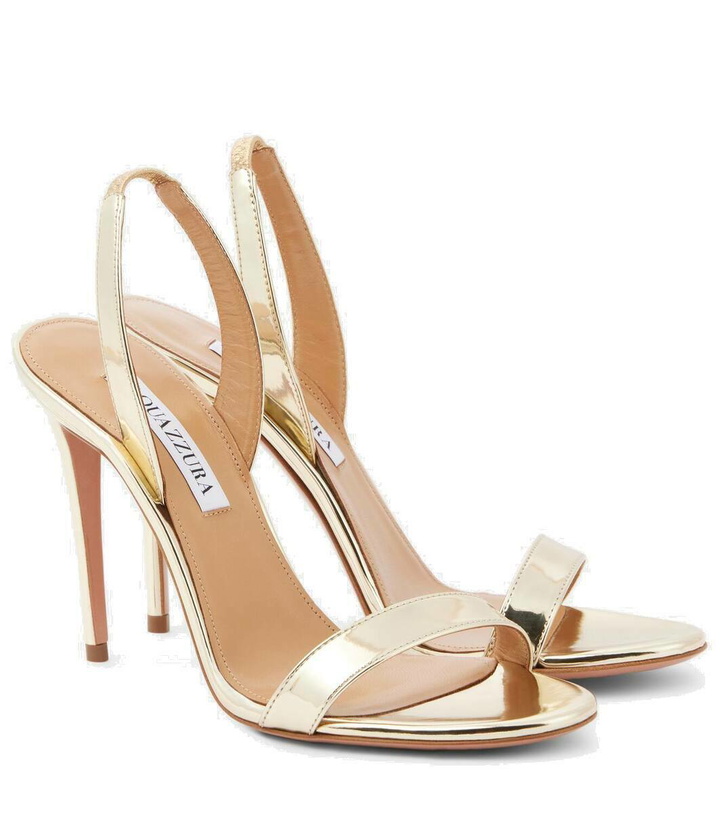 Photo: Aquazzura So Nude 105 metallic leather sandals