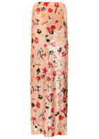 Tory Burch Floral Strapless Sequin Midi Dress Pink