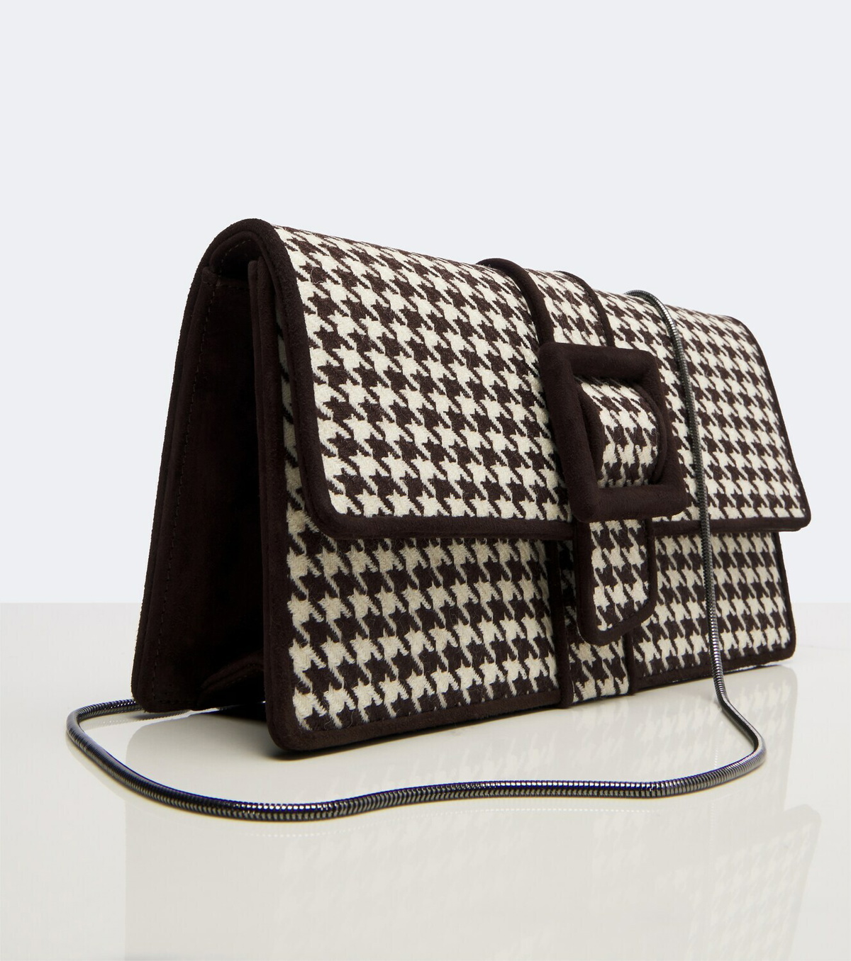 Manolo Blahnik Maycap houndstooth clutch