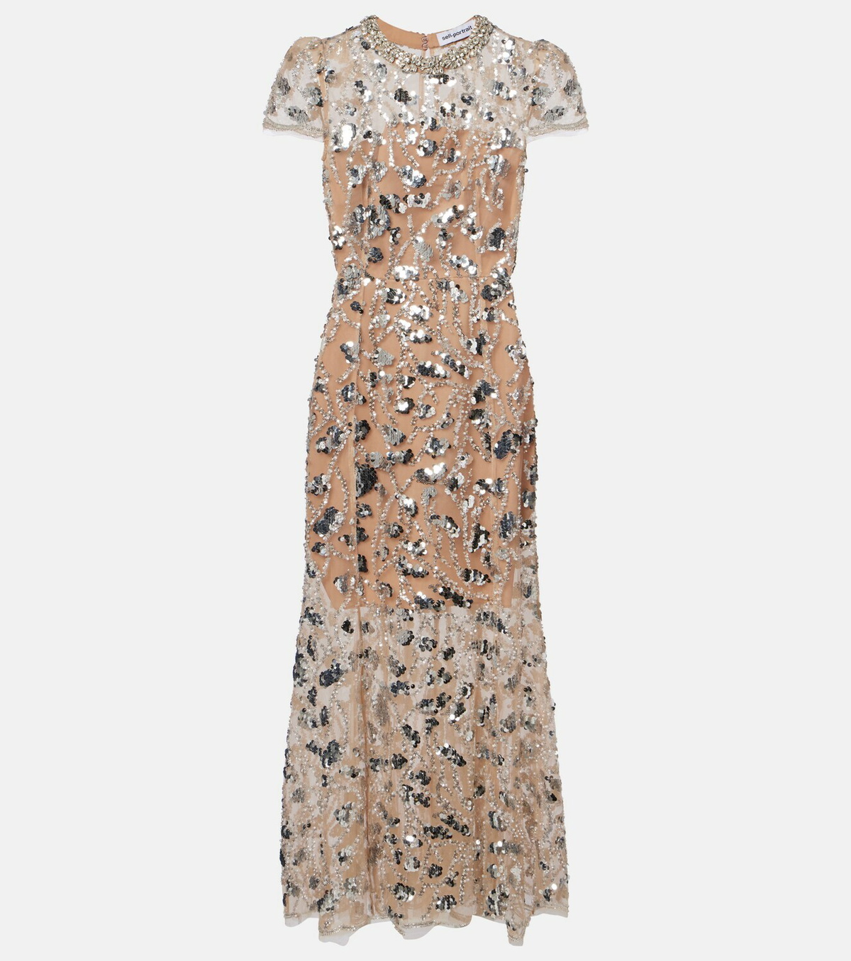 Self-Portrait Sheer sequined cocktail dress