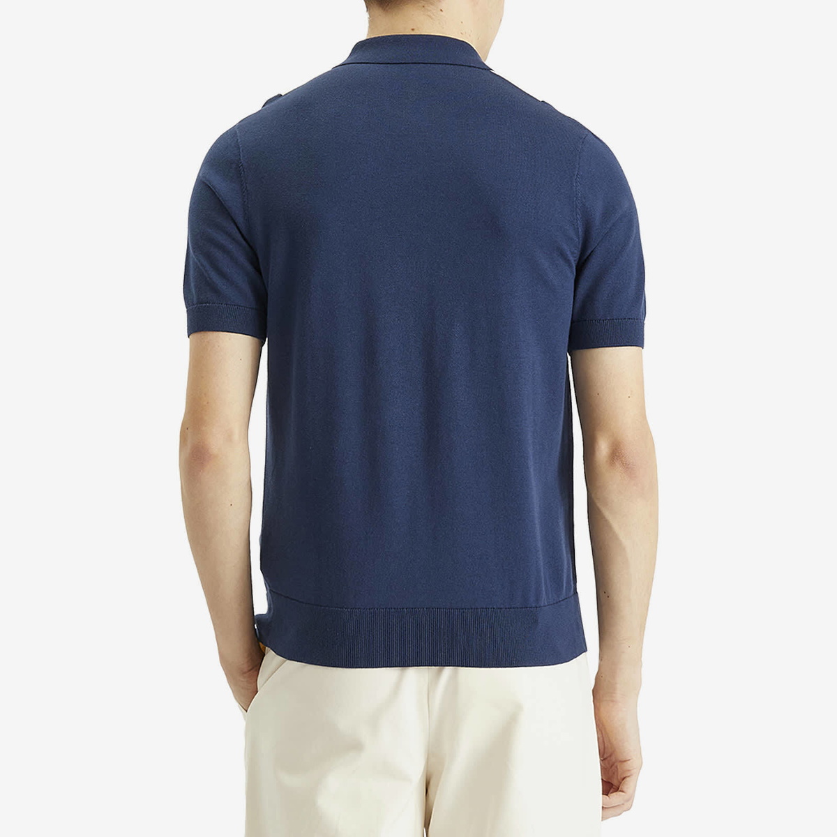 Fred Perry Men's Vertical Stripe Zip Neck Shirt in Tnsblu/Slvbl/Ecr