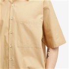 Auralee Men's Washed Finx Short Sleeve Shirt in Light Brown