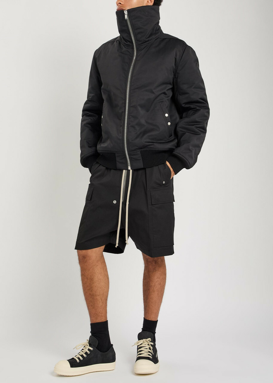 Rick Owens Dracuflight Nylon and Cotton-blend Bomber Jacket Black