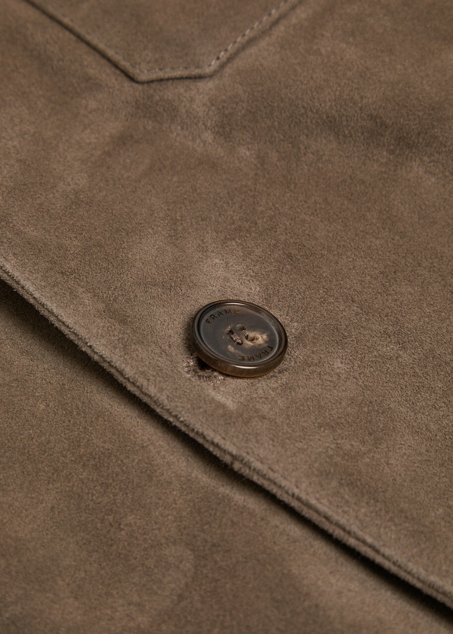Frame Chore Suede Overshirt Taupe