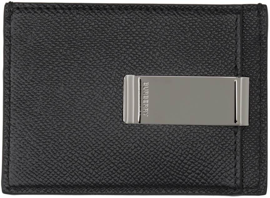 Burberry Leather Money Clip Card Holder
