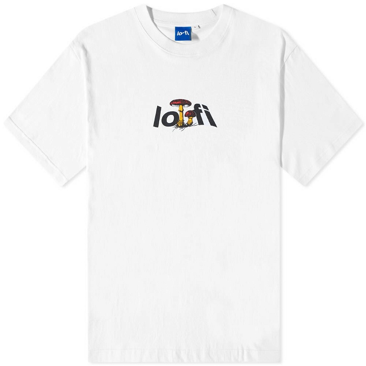 Photo: Lo-Fi Men's Mushroom Logo T-Shirt in White