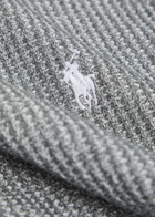 Polo Ralph Lauren Logo-embroidered Hooded Waffle-knit Sweatshirt Grey