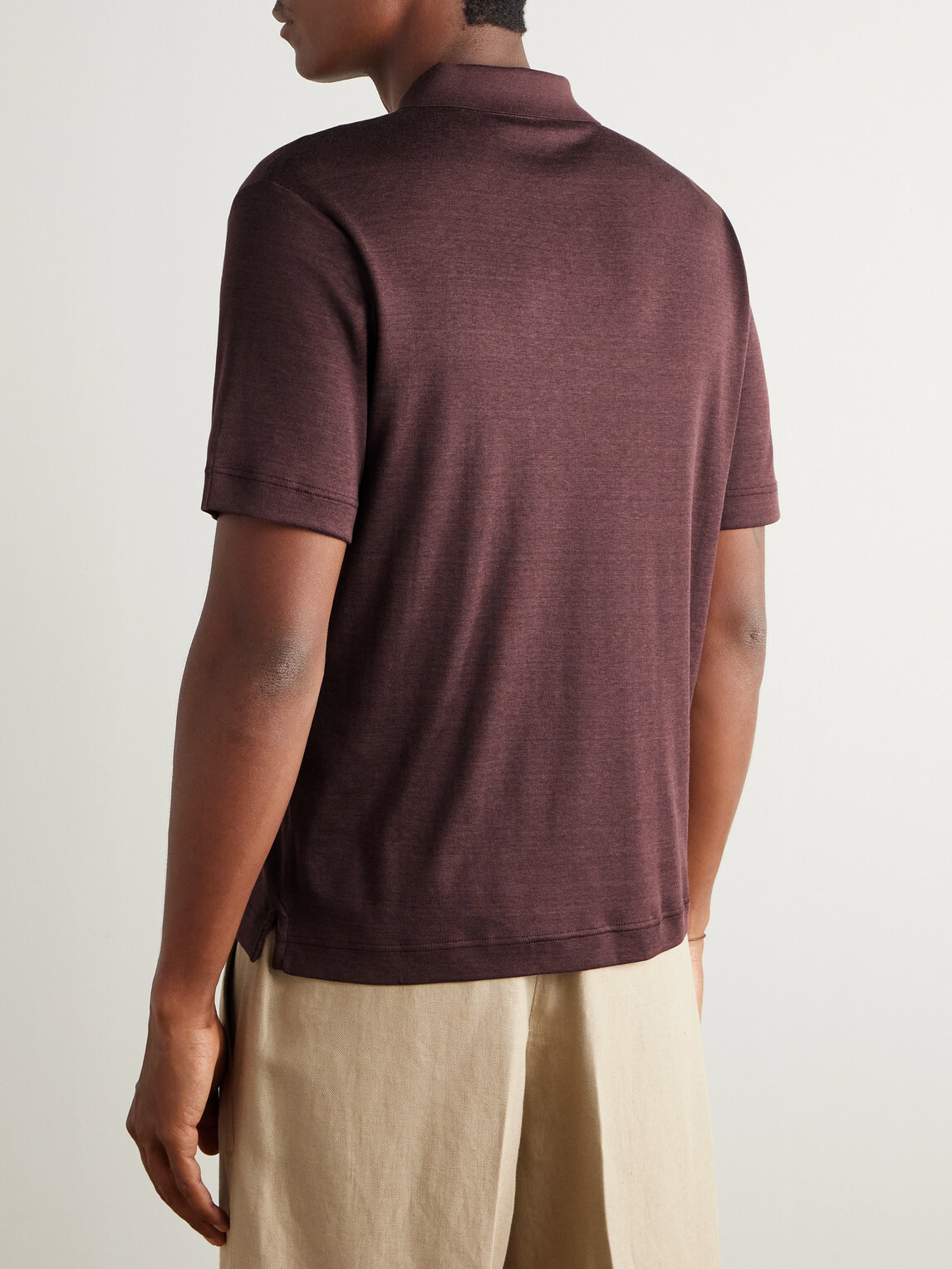Loro Piana - Valpiana Silk and Cotton-Blend Polo Shirt - Brown