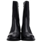 Dries Van Noten Black Leather Zip-Up Boots